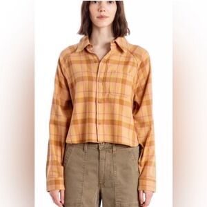 AMO Denise Shirt Women's Small Plaid Button Up Down Flannel Long Sleeve Gorpcore